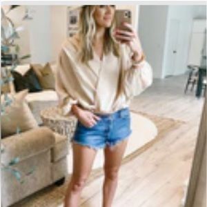 Small shop woven wrap top